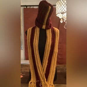 Hand crochet hat and scarf set
